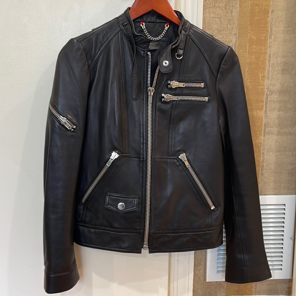 Leather Black Jacket Marc by Marc Jacobs Size S